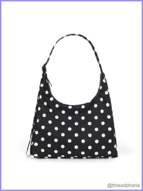Nylon Hobo Shoulder Bag Polka Dot Water Repellent Travel Work Tote